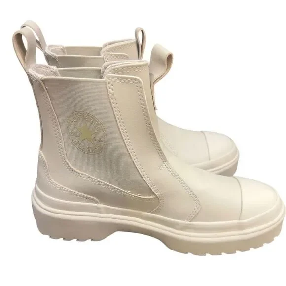 Converse Chuck Taylor All Star Lugged Leather Chelsea Boots Beige A08395C - Picture 4 of 6